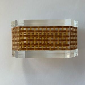 Vintage Lucite and Cannage Rattan Box Attrib. To Dior